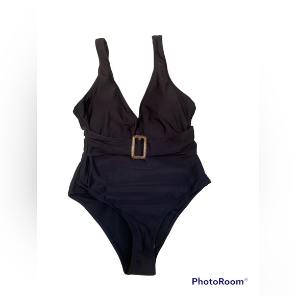 SHEKINI Women's Deep V-Neck Belt Bathing Suit Low Back High Cut One Piece - Picture 3 of 6